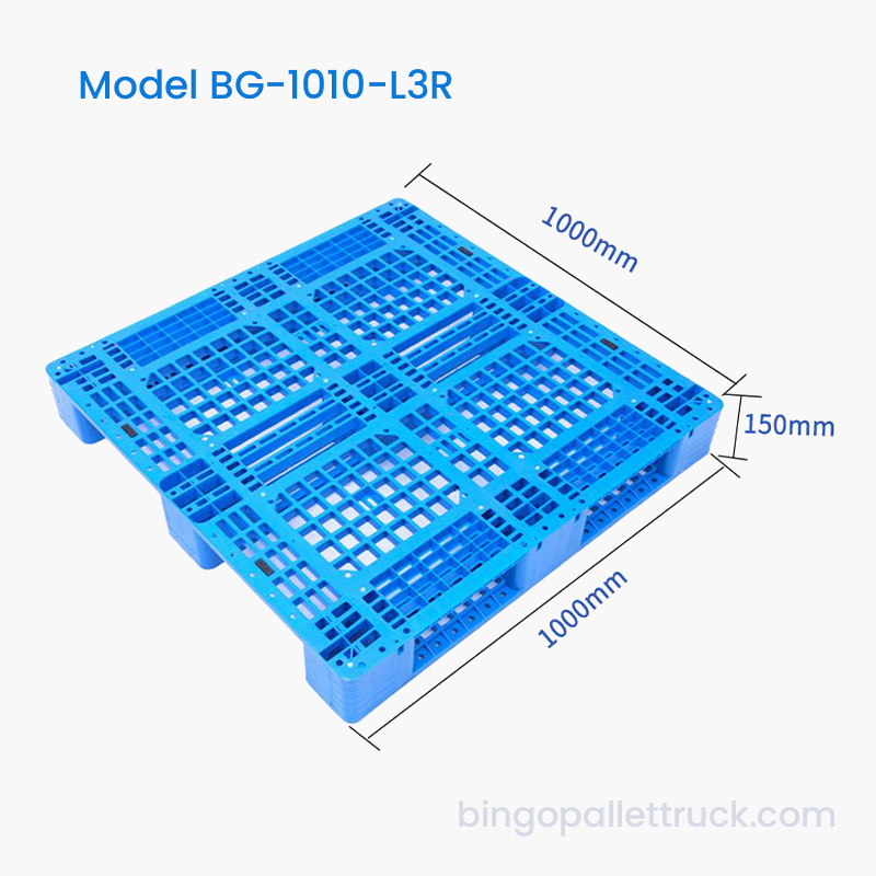 พาเลทพลาสติก 3 ทางเข้า 4 ทางความแข็งแรงสูง 1,000×1,000 มม