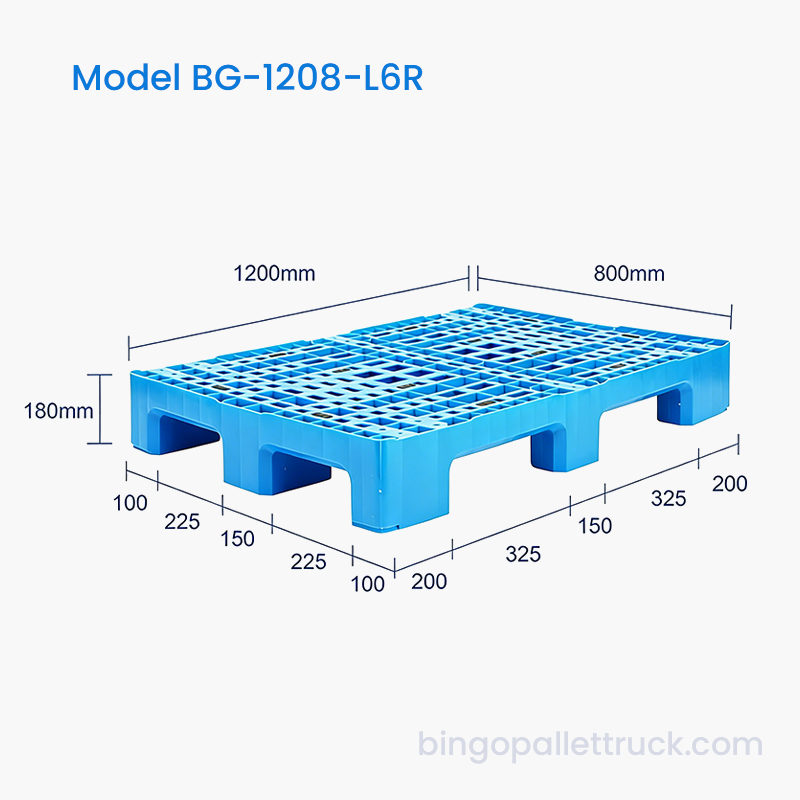 พาเลทพลาสติกรองชนะเลิศอันดับหกขนาด 1200x800 มม. สำหรับคลังสินค้า
