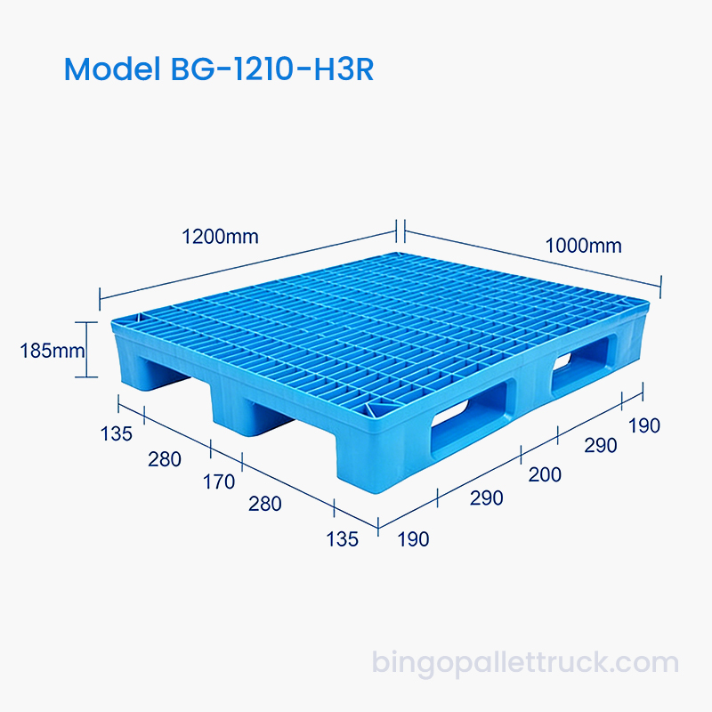 พาเลทพลาสติกรองชนะเลิศอันดับ 3 งานหนัก 1200x1000 มม