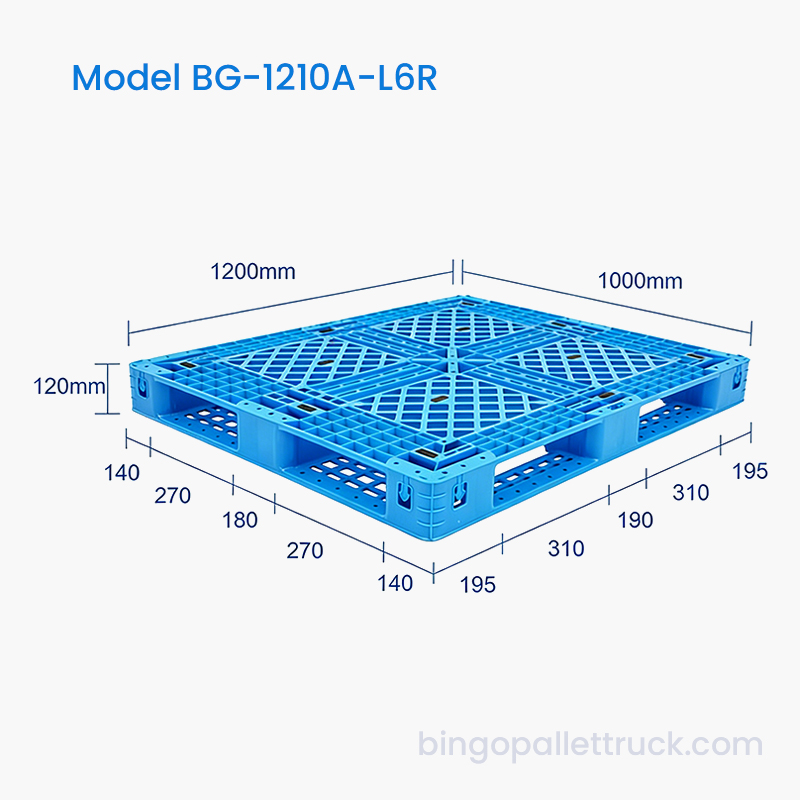 พาเลทพลาสติก Six Runner ขนาด 1200x1000 มม. สำหรับการใช้งานด้านลอจิสติกส์