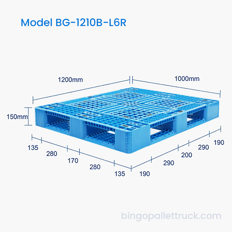 พาเลทพลาสติกสำหรับงานเบาหกรันเนอร์ขนาด 1200×1000 มม