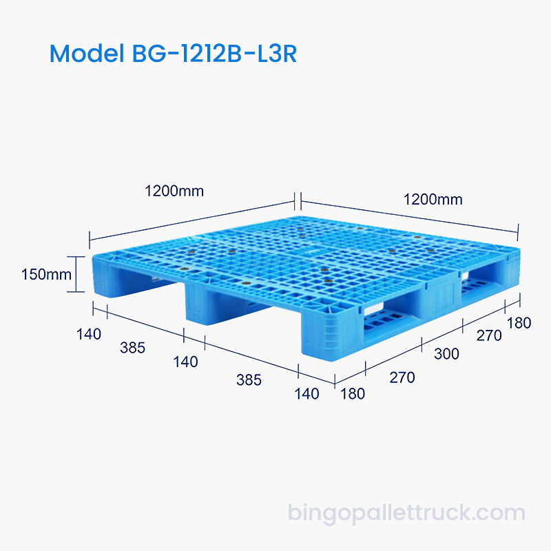 พาเลทขนาดสม่ำเสมอ 1200x1200 มม. พร้อมแท่งเหล็กเหมาะสำหรับระบบคลังสินค้าอัตโนมัติ