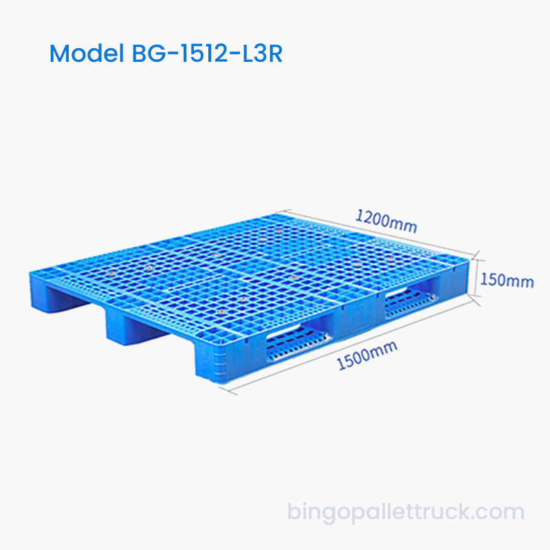 พาเลทพลาสติก HDPE 3 ทางขนาด 1500×1200 มม. สำหรับคลังสินค้าและโลจิสติกส์