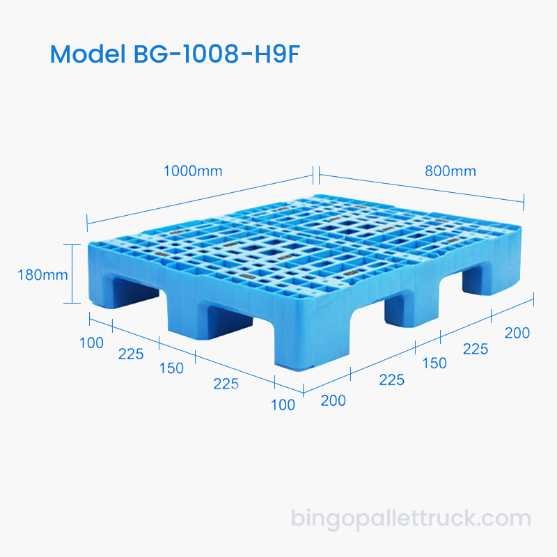 พาเลทพลาสติกสำหรับงานหนักขนาด 1,000x800 มม. ความจุสูงสำหรับโลจิสติกส์อุตสาหกรรม