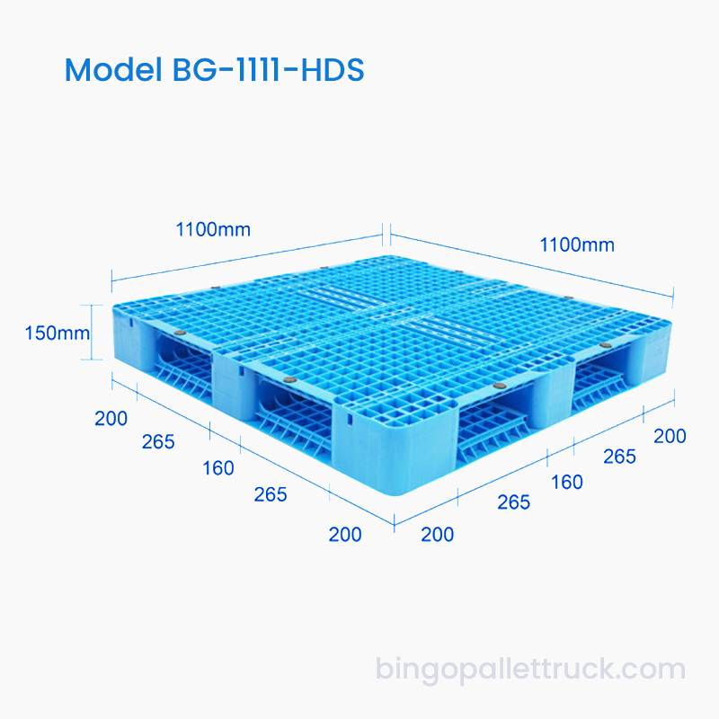 พาเลทพลาสติกสำหรับงานหนักสองด้านขนาด 1100x1100 มม
