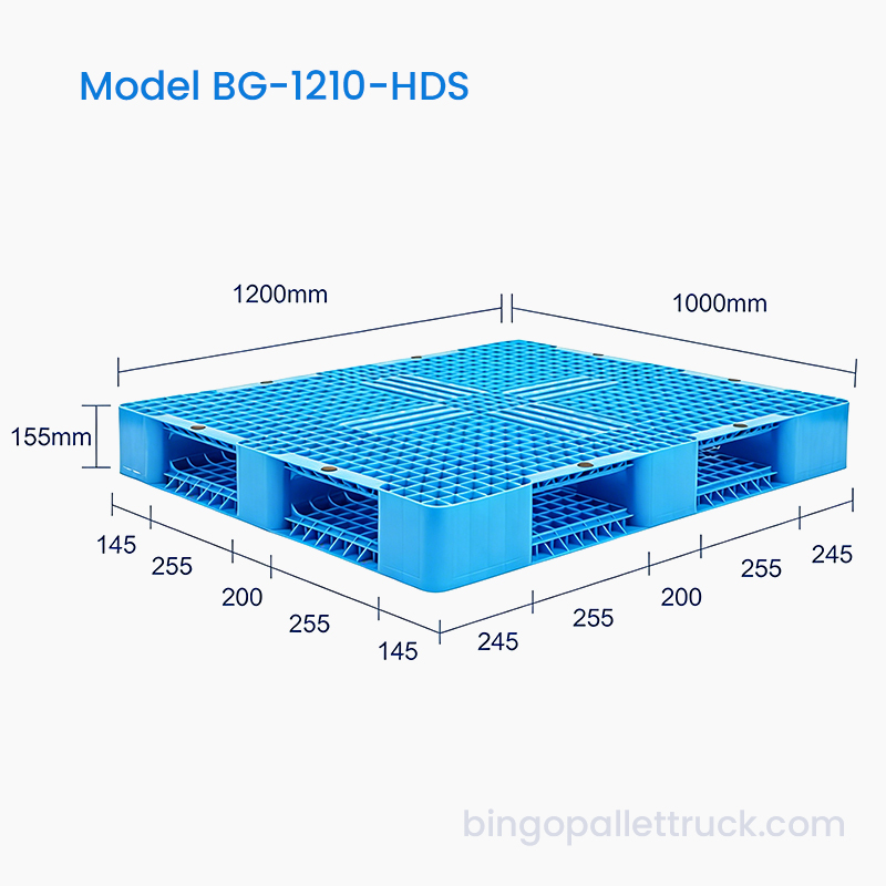 พาเลทพลาสติกสองด้านขนาด 1200x1000 มม. สำหรับโลจิสติกส์หนัก
