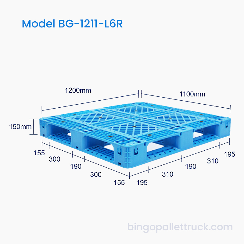 พาเลทพลาสติกรีไซเคิลได้เป็นมิตรกับสิ่งแวดล้อมขนาด 1200x1100 มม. เพื่อการขนส่งที่ยั่งยืน