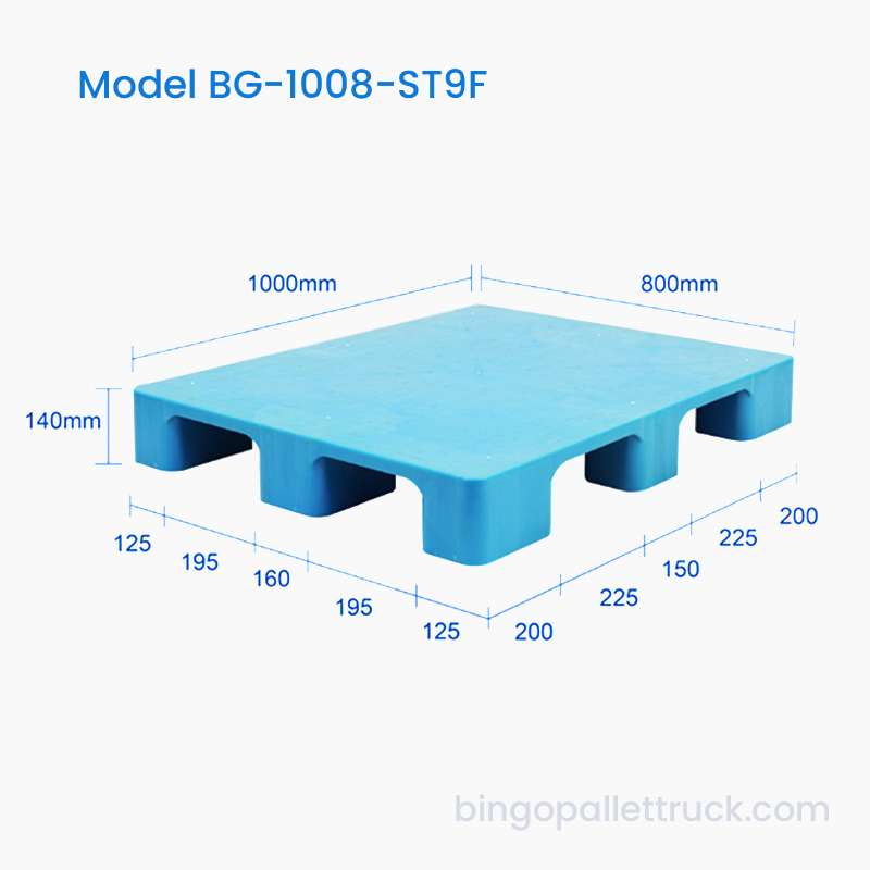พาเลทพลาสติกหนาเก้าฟุตสำหรับงานเบาขนาด 1,000 × 800 มม