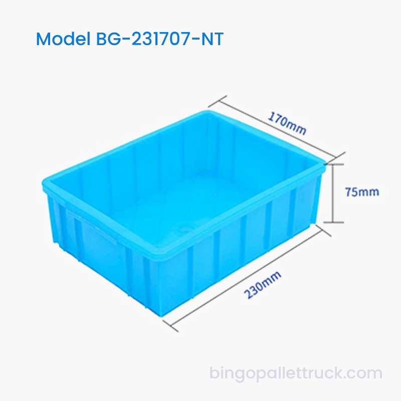 กล่องโท้ตพลาสติก HDPE Nestable ขนาด 2 ลิตรสำหรับชิ้นส่วนเครื่องจักรขนาดเล็ก