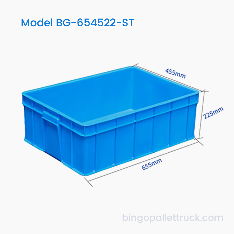 กล่องโท้ตพลาสติก HDPE วางซ้อนกันได้ขนาด 56 ลิตรสำหรับโลจิสติกส์อาหาร