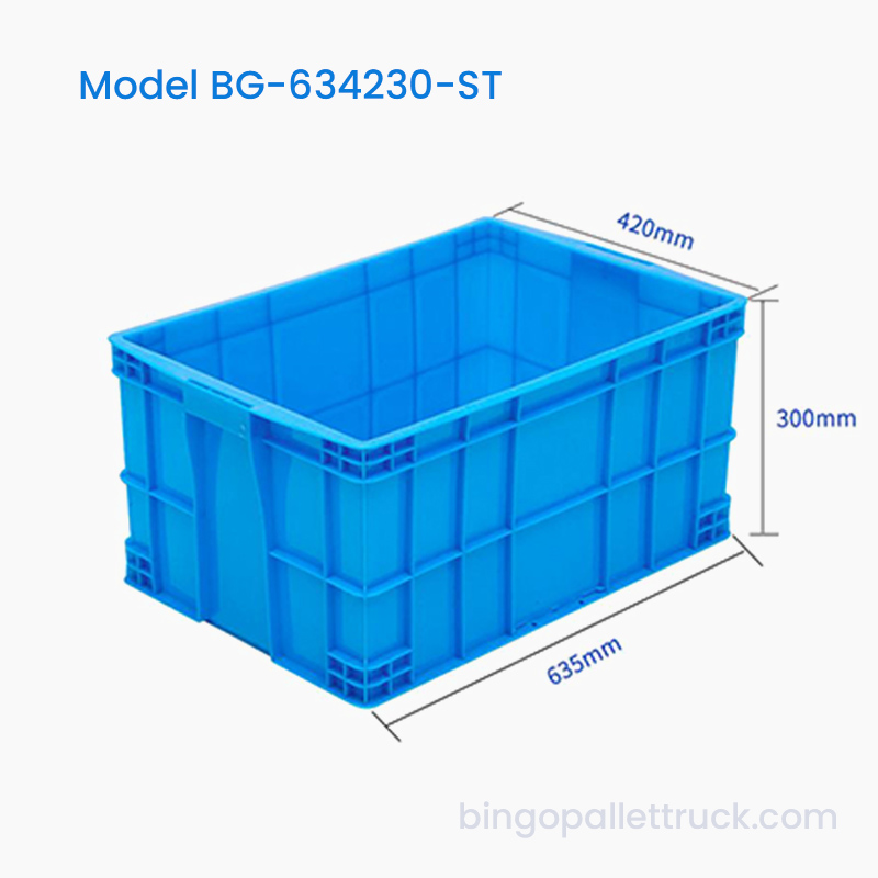 กล่องโท้ตพลาสติกวางซ้อนกันได้ 65 ลิตร HDPE ถังเก็บอุตสาหกรรม