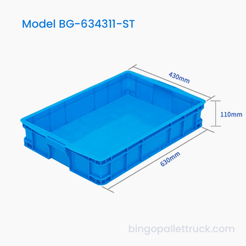 กล่องโท้ตพลาสติก HDPE ซ้อนได้ขนาด 23 ลิตรสำหรับการขนส่งผักและผลไม้