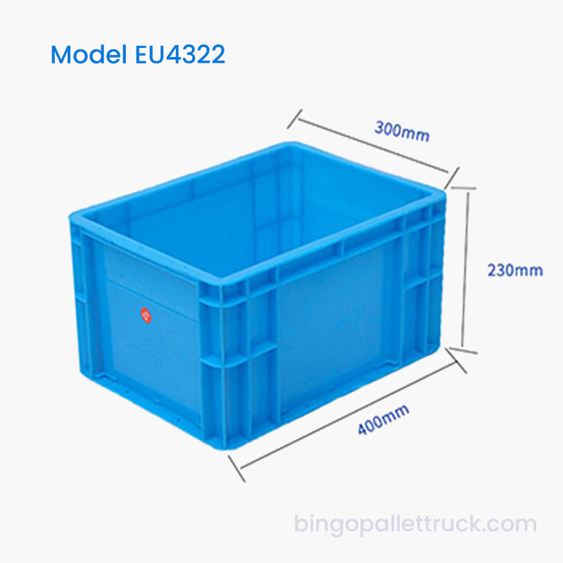 กล่องโท้ตพลาสติก EU ขนาด 21 ลิตรถังเก็บของที่ทนทานสำหรับการจัดการชิ้นส่วน