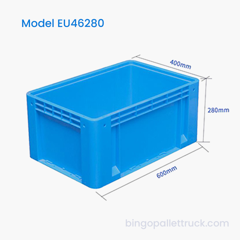 กล่องโท้ท EU ทนทานขนาด 58 ลิตรสำหรับการขนส่งชิ้นส่วนรถยนต์และฮาร์ดแวร์