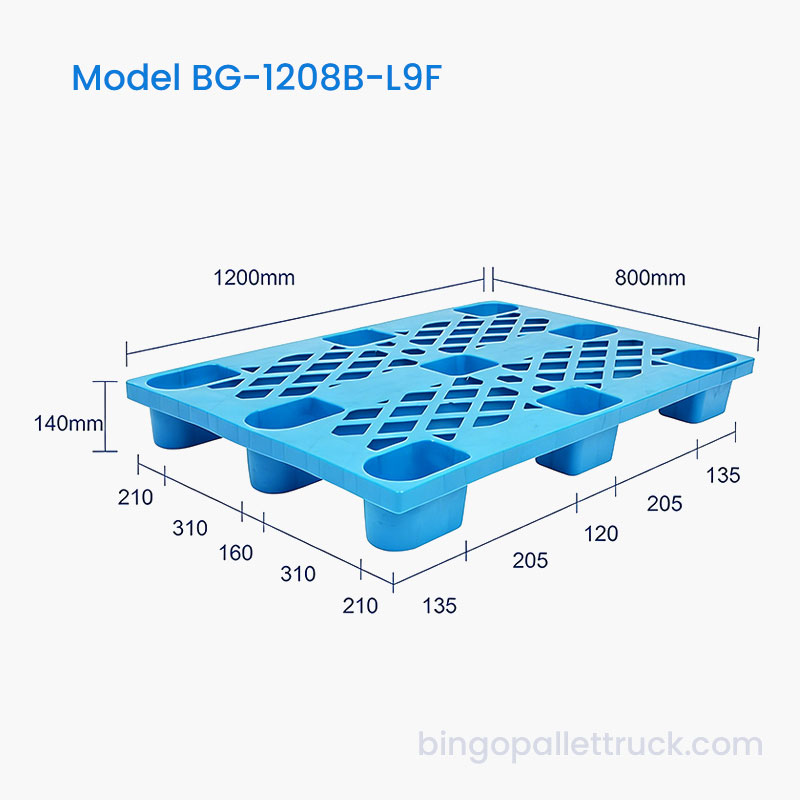 พาเลทพลาสติกสำหรับงานเบาขนาด 1200x800 มม. สำหรับการจัดเก็บอุตสาหกรรมอาหารและเครื่องดื่ม