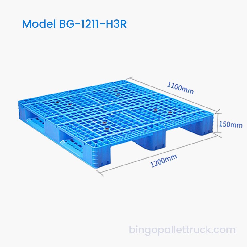พาเลทพลาสติก HDPE เกรดอาหาร 1200x1100 มม. สำหรับการจัดการสินค้าแห้ง