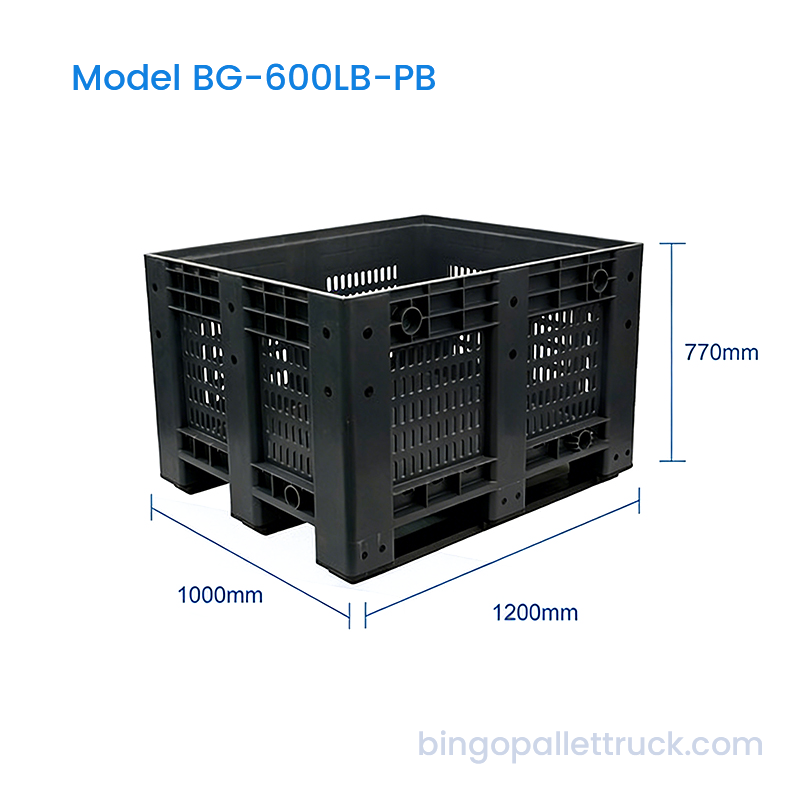 กล่องพาเลทตาข่าย HDPE ความแข็งแรงสูง 600 ลิตรสำหรับการขนส่งสินค้าจำนวนมาก
