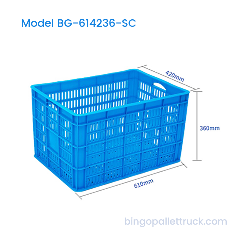 ลังพลาสติก HDPE แบบวางซ้อนกันได้ขนาด 78 ลิตรสำหรับการขนส่งผักและผลไม้