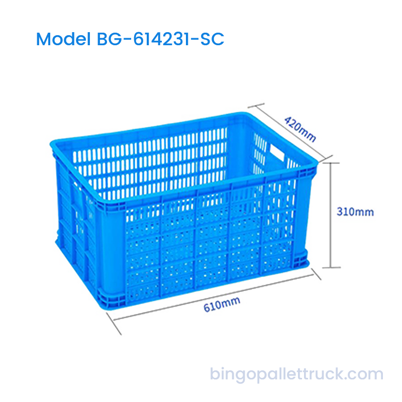 ลังพลาสติก HDPE ขนาด 67 ลิตรวางซ้อนกันได้สำหรับผักและผลไม้