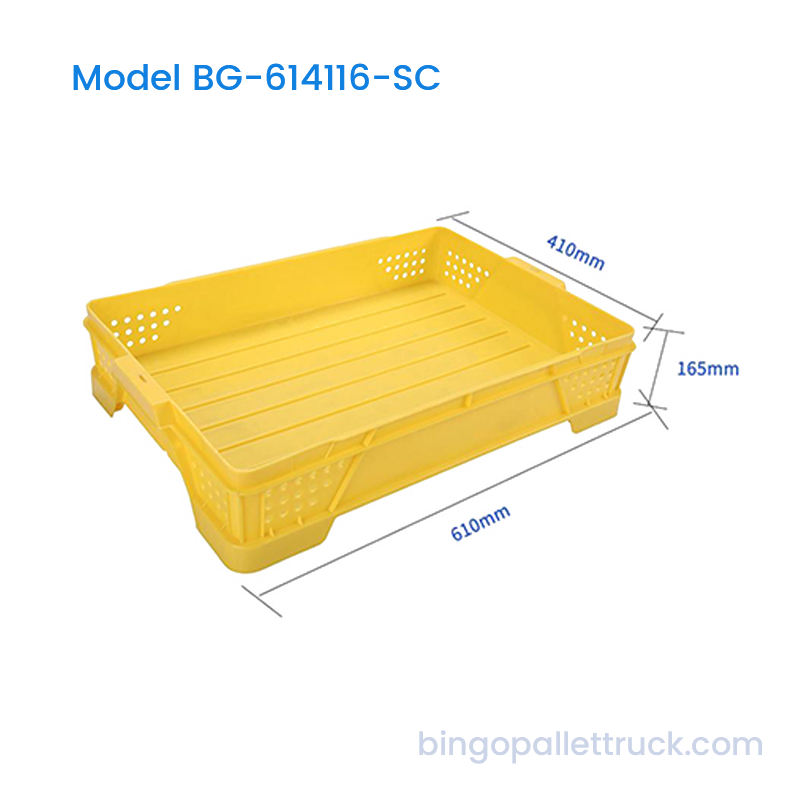 ลังพลาสติกระบายอากาศแบบวางซ้อนกันได้ HDPE ขนาด 22 ลิตรสำหรับการจัดเก็บลูกพีช
