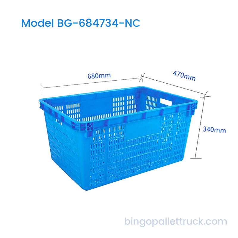 ลังพลาสติก HDPE แบบซ้อนได้ความแข็งแรงสูง 91 ลิตรเพื่อการเกษตร