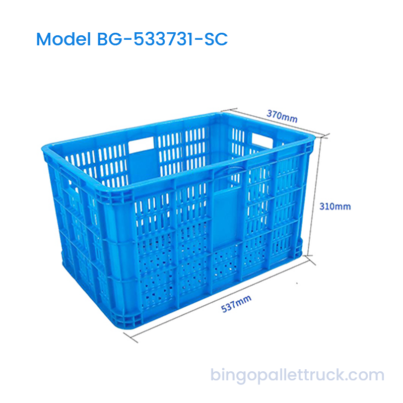 ลังพลาสติกวางซ้อนกันได้ 50 ลิตรสำหรับผักและผลไม้