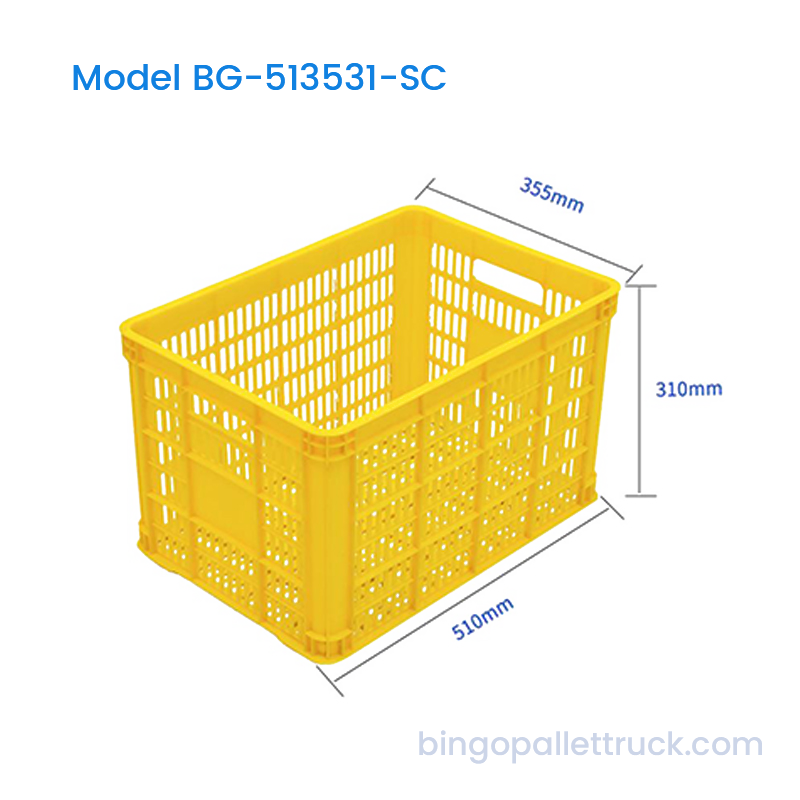 ลัง HDPE ขนาด 47 ลิตรพร้อมรูกริดเพื่อการระบายอากาศที่ง่ายดาย