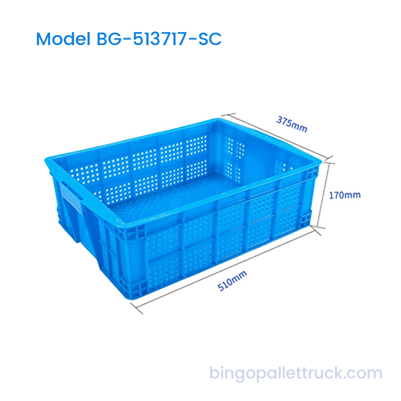 ลัง HDPE แบบหลุมกลมวางซ้อนกันได้ 26 ลิตรสำหรับผัก