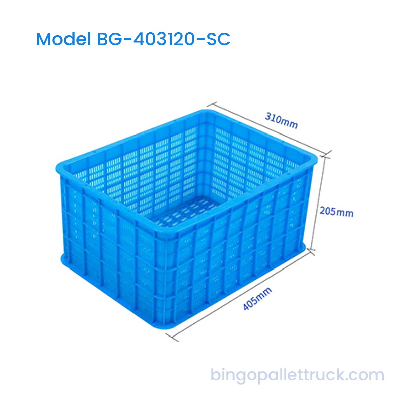 ลัง HDPE น้ำหนักเบาวางซ้อนกันได้ 21 ลิตรสำหรับผักและผลไม้